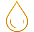 Imagen de una gota transparente con bordes dorados