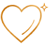 Corazón transparente con borde dorado